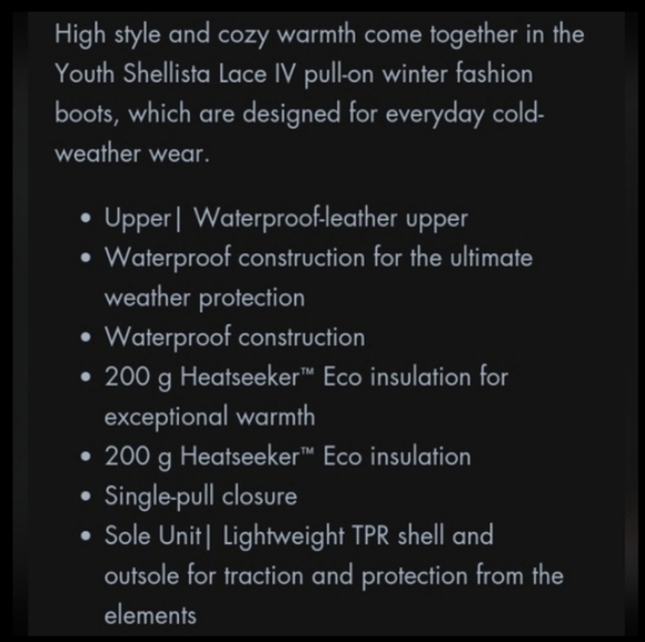 The‎ North Face Tall winter boots,Shellista IV,4 youth kids - Picture 12 of 12